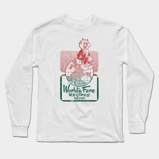 VINTAGE RETRO STYLE - Reddy Kilowatt WORLDS FARE RECIPES Long Sleeve T-Shirt